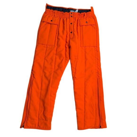 SafTbak Hunting Pants XL Mens Blaze Orange Pockets Quilted 42-44 Belt Loops USA - Picture 1 of 8